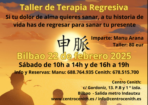 taller de terapia regresiva en Bilbao Centro Cenith